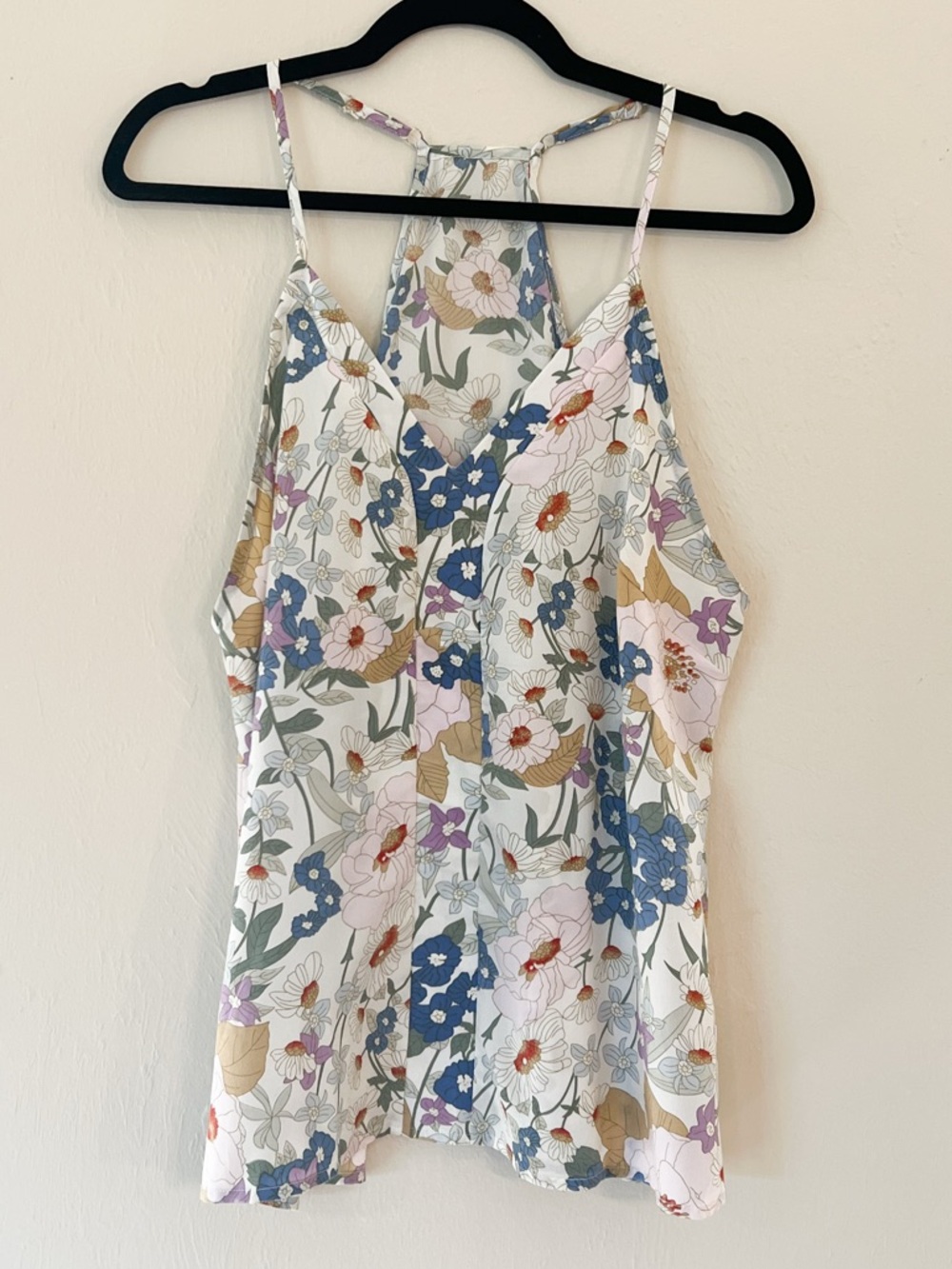 Women's Chiffon Floral Print
Spaghetti Strap Top, Size Large